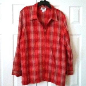 MW orange plaid 18/20 linen jacket
